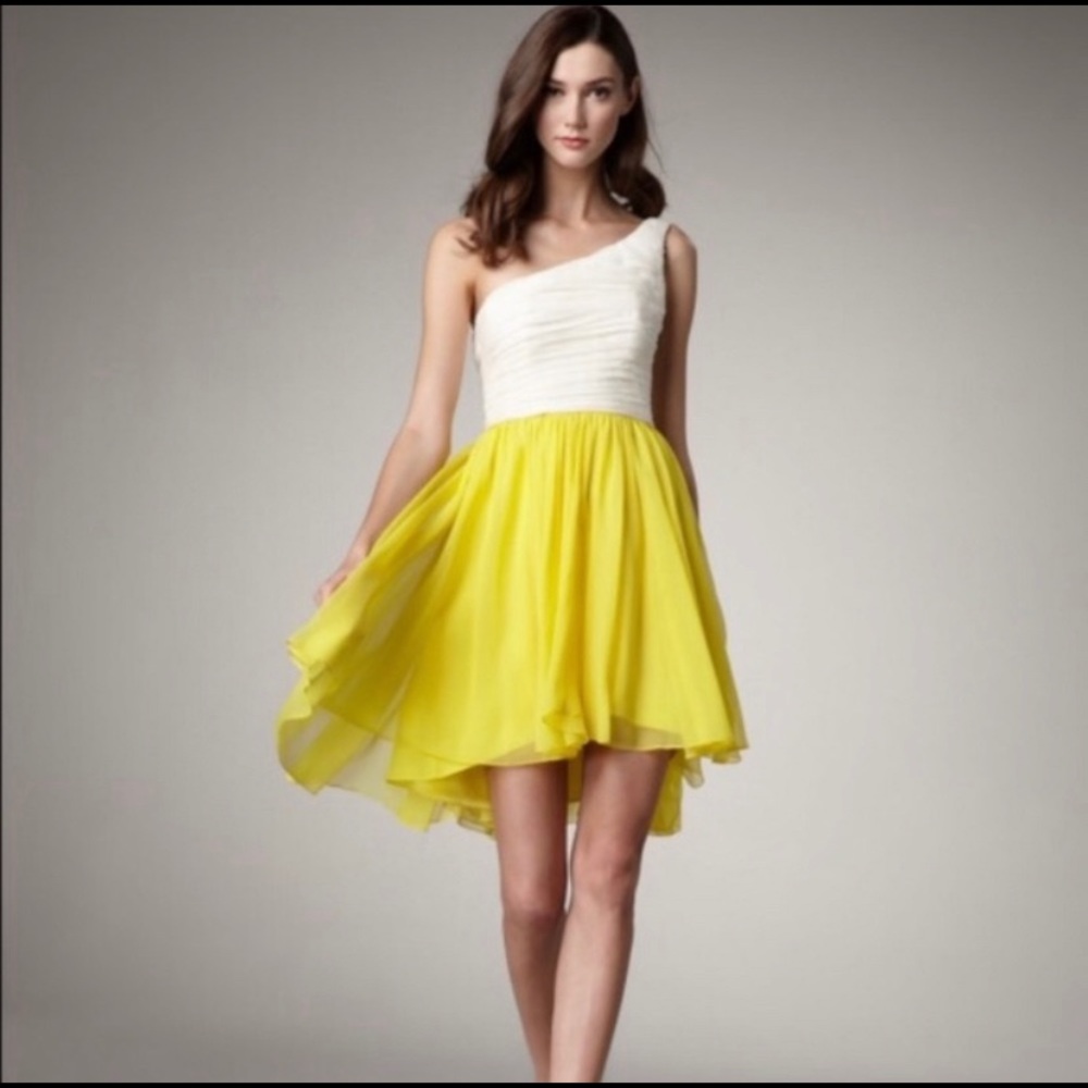 Beautiful One Shoulder Yellow Dress